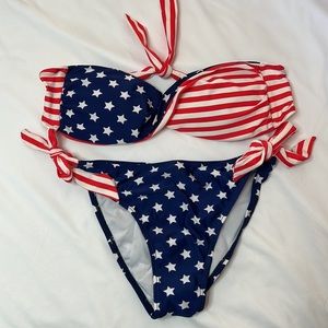 NWOT‎ Red, White & Blue Americana Bikini